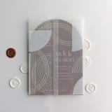 "Abstract curves minimalist Tree ring pattern White ink printed vellum wrap for 5x7 card | pack of 10" - Invitation Jackets and Overlays in white by Ivory Invitations