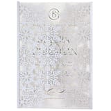 "Silver Metallic Laser Cut Snowflakes Covers | Set of 10 | Envelopes Included" - Invitation Jackets and Overlays in silver by Self Stationery
