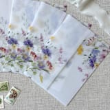 "Spring colorful wildflowers vellum jacket | Set of 10" - Invitation Jackets and Overlays in multicolor by Maria Ferrer G.