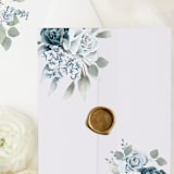 "Dusty Blue Floral Vellum | Set of 10 Vellum Jackets" - Invitation Jackets and Overlays in blue by Nikki Turner