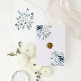 "Dusty Blue Floral Vellum | Set of 10 Vellum Jackets" - Invitation Jackets and Overlays in blue by Nikki Turner