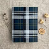 "Plaid lovers blue white watch printed vellum wrap for 5x7 card  | pack of 10" - Invitation Jackets and Overlays in blue by Ivory Invitations
