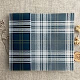 "Plaid lovers blue white watch printed vellum wrap for 5x7 card  | pack of 10" - Invitation Jackets and Overlays in blue by Ivory Invitations