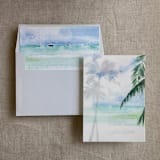 "Kai Seaside printed vellum overlay for 5x7 card | pack of 10" - Invitation Jackets and Overlays in multicolorassorted-colors by Ivory Invitations
