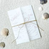 "Nantucket Vellum Jackets | Set of 10 | Pink & Neutral Color Options" - Invitation Jackets and Overlays in multicolorassorted-colors by Megan Tendler