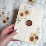 "Sunflower and Eucalyptus Vellum (10 pack)" - Invitation Jackets and Overlays in clear by Carley Zuercher