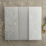 "White ink print Little wildflowers cluster printed vellum wrap for 5x7 card  | pack of 10" - Invitation Jackets and Overlays in white by Ivory Invitations