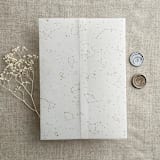 "Stella Celestial gold color printed vellum wrap for 5x7 card | pack of 10" - Invitation Jackets and Overlays in gold by Ivory Invitations