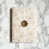 "Faux Gold Foil Floral Vellum Wrap (10 pack)" - Invitation Jackets and Overlays in clear by Carley Zuercher