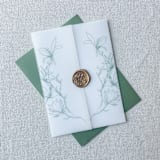 "Magnolia Branches Vellum Jackets | Set of 10 | Blue & Green Color Options" - Invitation Jackets and Overlays in multicolorassorted-colors by Megan Tendler
