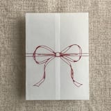 "Red ribbon bow printed vellum wrap for 5x7 card | pack of 10" - Invitation Jackets and Overlays in red by Ivory Invitations