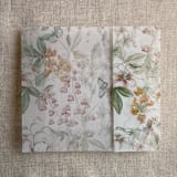 "Fresco style Sage orange buttercup floral garden printed vellum wrap for 5x7 card | pack of 10" - Invitation Jackets and Overlays in multicolorassorted-colors by Ivory Invitations