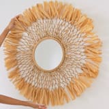 "Raffia Mirror" - Mirrors in brown by Bharti Trivedi
