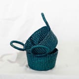 "Taabi Basket Small (Peacock)" - Decorative Storage in green by AKETEKETE