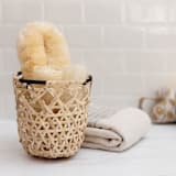 "Handwoven Storage Organizer | Small" - Decorative Storage in beige by Jennifer Abelev
