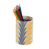 "Hand-Marbled Desk Tray & Pencil Holder Organizer in Golden Blue Marbling" - Decorative Storage in blue by Michelle Pham