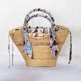"Butterfly Bag Natural Medium in Brown/Light Blue/White" - Decorative Storage in natural by AKETEKETE