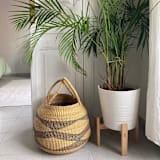 "Bolo Basket with Diamond Pattern" - Decorative Storage in multicolor by AKETEKETE