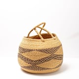 "Bolo Basket with Diamond Pattern" - Decorative Storage in multicolor by AKETEKETE