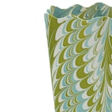 "Hand-Marbled Scallop Waste Bin / Storage Bin in Robin Blue" - Decorative Storage in blue by Inner Child