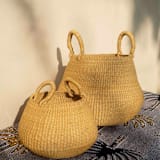 "Bolo Basket with handles Medium" - Decorative Storage in natural by AKETEKETE