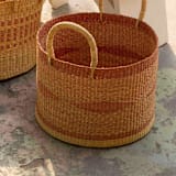 "Soro Basket Diamond Pale Red" - Decorative Storage in multicolor by AKETEKETE