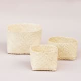 "Catchall Woven Storage Organizer" - Decorative Storage in beige by Jennifer Abelev