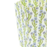 "Scallop Waste Bin / Storage Bin in Forget Me Not Blockprint" - Decorative Storage in green by Michelle Pham