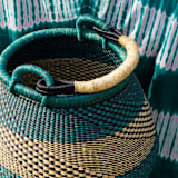 "Zoore Check Check Peacock Pattern Basket" - Decorative Storage in multicolor by AKETEKETE