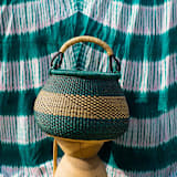 "Zoore Check Check Peacock Pattern Basket" - Decorative Storage in multicolor by AKETEKETE