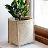 "Catchall Woven Basket with Stand" - Decorative Storage in beige by Jennifer Abelev