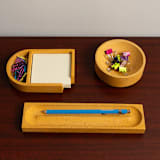 "Marigold Terrazzo Sticki Note Holder" - Decorative Storage in yellow by Pretti.Cool