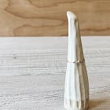 "Carved Ring Cone in Matte White" - Decorative Storage in white by Bridget Dorr