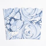 "Hand-Marbled Scallop Waste Bin / Storage Bin in Ocean Wave" - Decorative Storage in blue by Inner Child