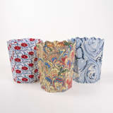 "Hand-Marbled Scallop Waste Bin / Storage Bin in Ocean Wave" - Decorative Storage in blue by Inner Child