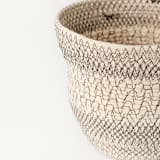 "Black and White Scribble Rope Plant Holder" - Decorative Storage in black by Moriah Okun