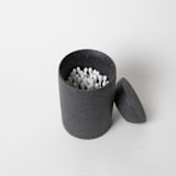 "Cotton Swab Holder - Black Terrazzo" - Decorative Storage in black by Pretti.Cool