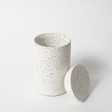 "Cotton Swab Holder - White Terrazzo" - Decorative Storage in white by Pretti.Cool