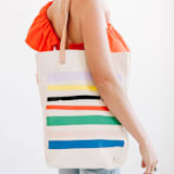 "Color Me Striped Medium Tote" - Decorative Storage in multicolor by Ampersand Design Studio
