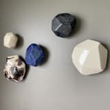 "5 Geo Wall Stones in White, Azul, and Nebula" - Original Sculpture in multicolor by Lauren Herzak Bauman