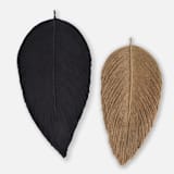 "Macrame Leaf Set" - Original Sculpture in gray by Bharti Trivedi