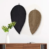 "Macrame Leaf Set" - Original Sculpture in gray by Bharti Trivedi
