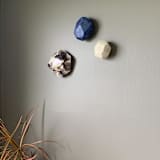 "3 Geo Wall Stones in White, Azul, and Nebula" - Original Sculpture in multicolor by Lauren Herzak Bauman
