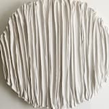 "Linear on Round" - Original Sculpture in white by Kimberly George