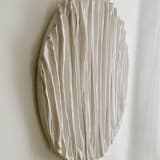 "Linear on Round" - Original Sculpture in white by Kimberly George