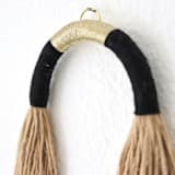 "Small Jute tassel with Gold" - Original Sculpture in black by Bharti Trivedi