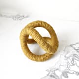 "Infinity loop in Mustard" - Original Sculpture in yellow by Bharti Trivedi