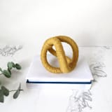 "Infinity loop in Mustard" - Original Sculpture in yellow by Bharti Trivedi