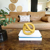 "Infinity loop in Mustard" - Original Sculpture in yellow by Bharti Trivedi