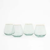 "SET OF 4 - SIREN STEMWARE // SHORT STEMLESS IN SAGE" - Glassware in green by borrowed BLU